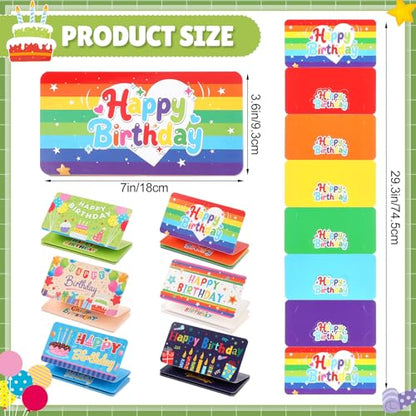 Gueevin 12 Pack/72 Slots Happy Birthday Money Envelopes for Cash Birthday Gifts Money Envelope Card Holders Bulk for Surprise Gifts Ideas Party Supplies, 6 Styles