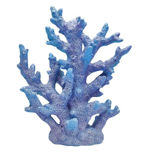 Etlemonde Coastal Beach Coral Reef Statue Home Decor | Perfect for home, desk, bathroom, or shelf. Nautial resin sculpture, great gift for ocean lovers. - color: Gradual Blue Coral