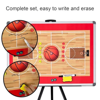 Magnetic Basketball Coaching Board, Double Sided Dry Erase Clipboard, Large Tri-pod Tactic Board, for Training