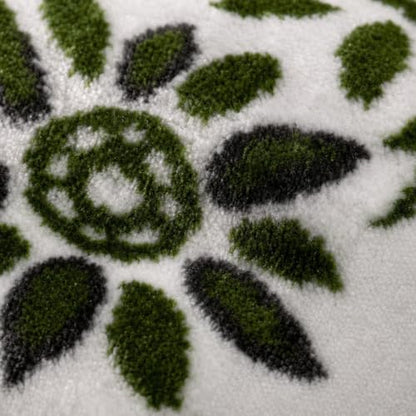 Modefa Muslim Prayer Rug Wide Multi Person Velvet Floral Carpet (Green) - color: Green