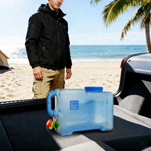 3.17 Gallon Water Container with Spigot, Portable Water Jug, No Leakage Camping Bucket with Tap, BPA Free Emergency Water Storage Tank for Camping, Vehicle, Car, Outdoor Hiking, Picnic