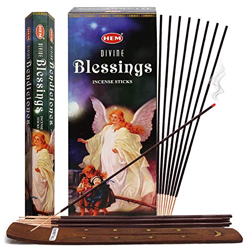 Divine Blessings Incense Sticks and Incense Stick Holder Bundle Insence Insense Hem Incense Sticks - color: Divine Blessings