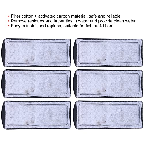 Watris Veiyi Fish Tank Filter Cartridge, Aquarium Filter Cotton Replacement | 6Pcs Wall Mounted Filter Accessory Cartridge Carbon Supplies, 5.3x2.2in