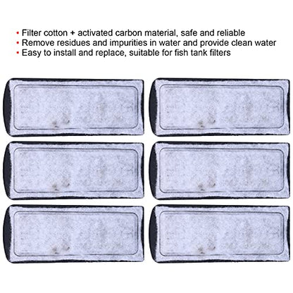 Watris Veiyi Fish Tank Filter Cartridge, Aquarium Filter Cotton Replacement | 6Pcs Wall Mounted Filter Accessory Cartridge Carbon Supplies, 5.3x2.2in