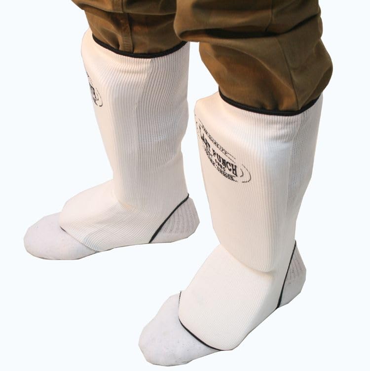 MMA White Color Professional Martial Arts Shin Pads - size: Large