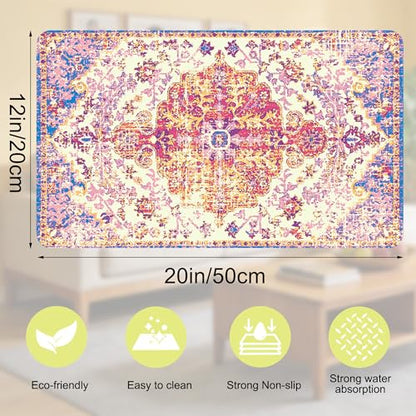 Cat Food Mat Pet Feeding Mats Dog Bowls Mat Cat Water Mat 12x20 Inch Boho2 - color: Bohemia Style 02