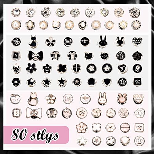 Sureio 80 Pcs Brooch Pins Mini Safety Lapel Pins Buttons Brooches Para Ropa De Mujer for Women Clothes Jeans Coat Dress Hat Decoration, 0. 39 Inch(Classic Style)