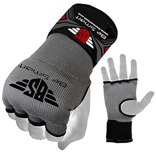 BESMART Pro Training Ladies Boxing Inner Gloves Hand Wraps MMA Fist Protector Bandages Mitts (Gray, Medium)