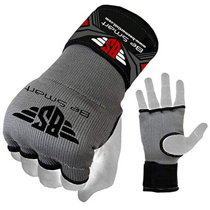 BESMART Pro Training Ladies Boxing Inner Gloves Hand Wraps MMA Fist Protector Bandages Mitts (Gray, Medium)