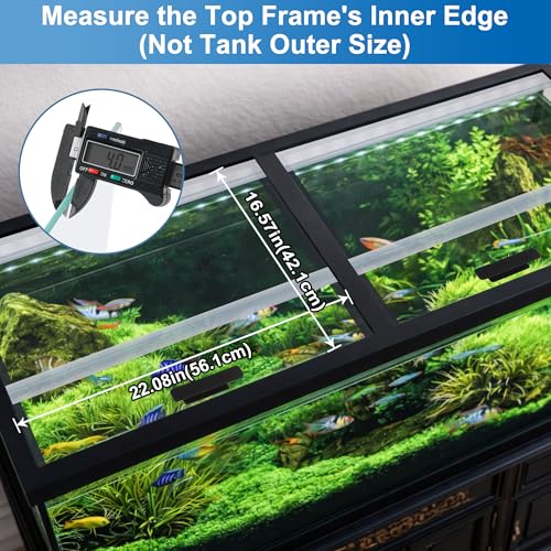 22.08 x 16.57in 2PCS Set Glass Canopy, (Each PCS) Clear Tempered Aquarium Fish Tank Hoods, ONLY FITS Aqueon 75/90/110 Gallon Aquarium Fish Tank - size: 2PCS-22.08 x 16.57 x 0.16in