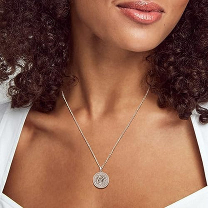 PRAYMOS 925 Sterling Silver Religious Islamic Necklace/Irish Triquetra Celtic Knot Pendant Jewelry Gift for Women - style: 2-Allah necklace silver