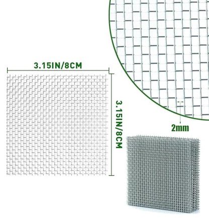 LINLAN 9 Pieces 3.1X3.1in (8X8cm) Aquarium Moss Mesh, 304 Stainless Steel Aquatic Moss Wall, Easy to Cut, for Fixing and Propagating Aquatic Mosses, DIY Aquarium Filtration, and Aquascaping - size: 9 PCS