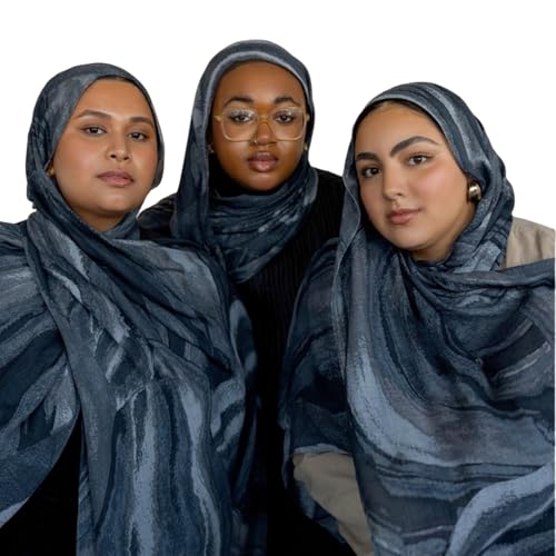 ZGMYC Watercolour Floral Printed Hijab Scarf for Women Soft Modal Cotton Instant Hijab Head Wraps Shawls Long Scarves - color: Color 25