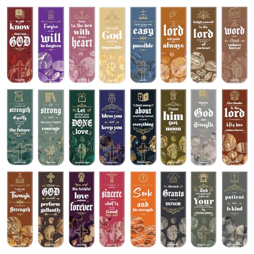 48 Pcs Bible Verse Magnetic Bookmarks, 24 Styles, Christian Page Clips - style: E-Bible Verses
