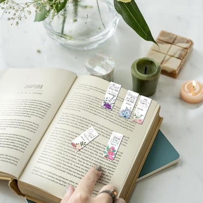Bible Verse Magnetic Bookmarks - 30 PCs Christian Floral Book Marks for Reading Women Bulk Religious Inspirational Page Markers for Girls Kids Students School Scripture Church Faith Gifts - style: Bible Verse