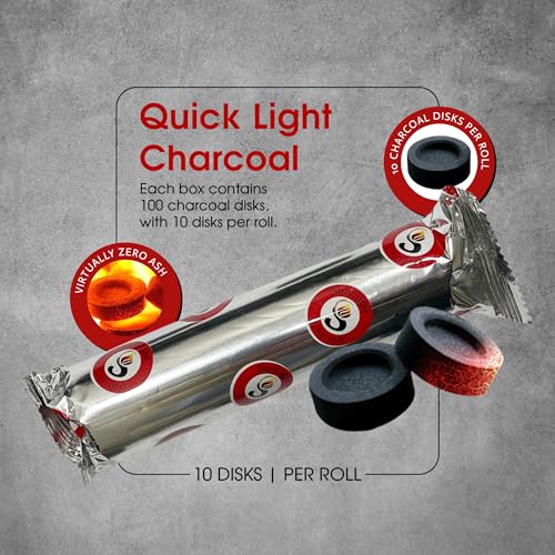 Sunlight® Charcoal Tablets for Incense– Quick Light Charcoal Tablets – Charcoal Disk Lights – 33 mm Resin Burner Rolls – – Charcoal Burner - Instant Fire Coal Tablet (100 Count (Pack of 1)) - size: 100 Count (Pack of 1)