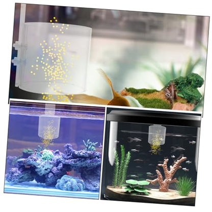 Fish Tank Feeding Ring Acrylic Shrimp Feeder Cup Betta Feeding Ring for Aquarium Fish Food Holder with 80 Hook for Freshwater Tanks
