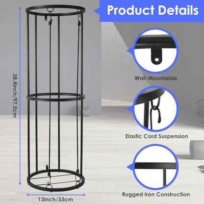 Garage Ball Storage Rack - Wall-Mounted Vertical Ball Holder for Basketball, Soccer, Volleyball, Football - Space-Saving Sports Organizer for Garage, Home, Basement, Kids' Room, Outdoor Use - size: Medium size
