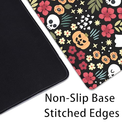 Pink and Red Flowers Desk Pad Mouse Pad,Large Gaming Floral Mouse Mat with Stitched Edges,Non-Slip Waterproof Rubber Base Mousepad for Office Work Home Desk Mat(27.5X11.8 in) - color: Pink Art Flowers