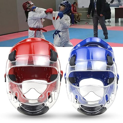 Boxing Head Guard for Kids Adults,Taekwondo Sparring Gear with Removable Face-Shield,Shock Absorption Head Guard Sparring Helmet for Muay Thai, Grappling, Kickboxing, Karate, MMA Martial Art