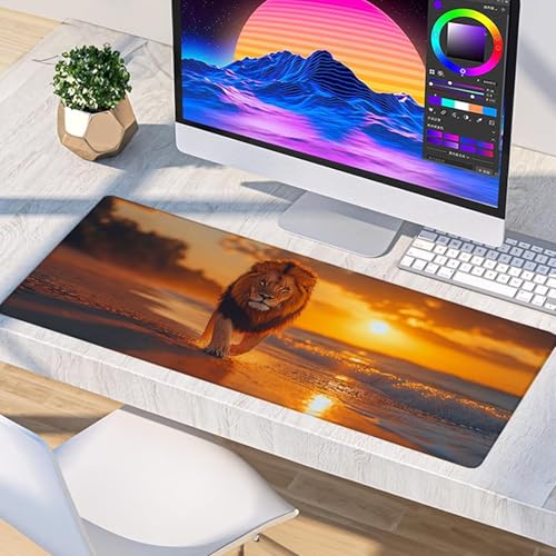 Sunset Gaming Mouse Pad, Mouse Pad 48x24in, Large Desk Mat with Non-Slip Rubber Base, Office Desk Accessories, Large Extended Gaming Keyboard Mat, Big Mousepad for Computer Gamer Office, Orange 8-8909 - size: 48 x 24 x 0.1