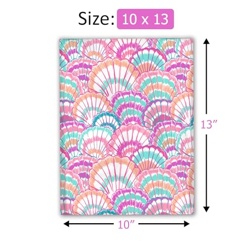 10x13 (100) Summer Seashell Summer Designer Poly Mailers Waterproof Self Sealing Tear Resistant Polymailers Shipping Envelopes Premium Printed Bags For Small Businesses - color: Seashells, size: 10x13