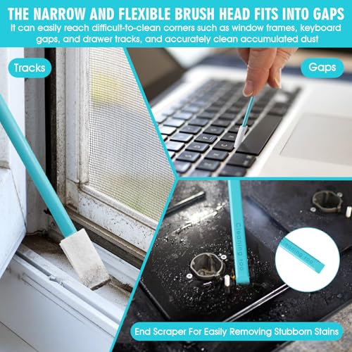 20PCS Crevice Cleaning Brush Tool Kit - Disposable Toilet Brush & Seat Cleaner for Windowsill, Keyboard, Car, Toilet Wand Kit