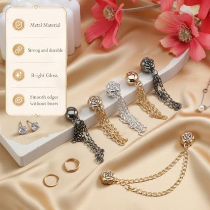 12Pcs Magnetic Clothing Clips with Chain Magnet Clothing Pin Button