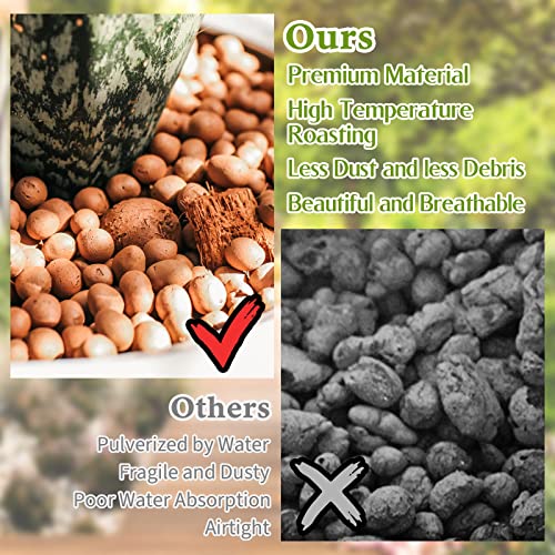19LB Leca Clay Pebbles for Plants 4mm-16mm Clay Balls for Hydroponic | Drainage, Reusable, Aeration, Moisture Retention, Lightweight, Natural Leca for Orchids, Succulents, Terrariums, Aquaponics - size: 19LB
