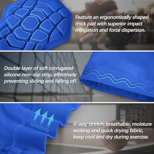 Knee Pads Compression Leg Sleeve Wrestling Volleyball Football Knee Pads, Knee Compression Sleeve for Youth Adult, 1 pair of Knee Sleeves ((#1) Blue-2pcs,Large) - color: (#1) Blue-2pcs, size: Large