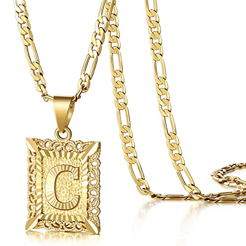 KissYan Initial Necklaces for Women Men - color: 1-Gold, style: C