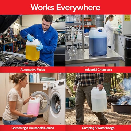 Stock Your Home 2.5 Gallon Water Jug, Made in USA — Heavy-Duty HDPE Carboy Oil Container with Secure Lid, Motor Oil Jug, Container for Used Motor Oil, Multi-Use Jug for Water, Oil & Industrial Liquids