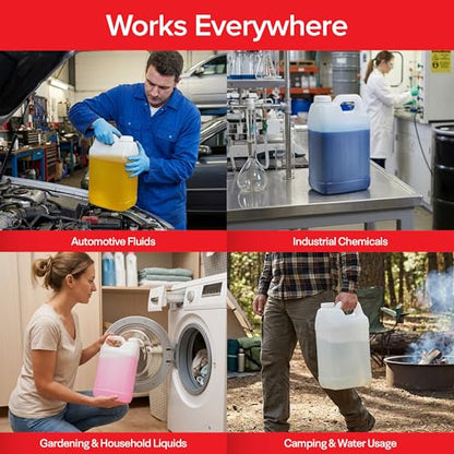Stock Your Home 2.5 Gallon Water Jug, Made in USA — Heavy-Duty HDPE Carboy Oil Container with Secure Lid, Motor Oil Jug, Container for Used Motor Oil, Multi-Use Jug for Water, Oil & Industrial Liquids
