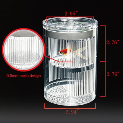 Floating Breeder Box for Fish Tank, Acrylic Baby Aquarium Isolation Box Hatchery Incubator Tank with Suction Cups for Guppy, Betta, Clownfish, Baby Fish, Shrimp & Injured Fish (L) - size: L
