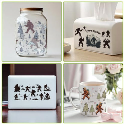 arricraft 10 Sheets UV DTF Cup Wraps for 16 OZ Glass Cups, 10 Styles Gorilla Mountains Forests Rub on Transfers PVC Transfer Stickers Waterproof Rub Decals for DIY Your Holiday Presents 9.4x4.3inch - style: Gorilla Mountains Forests