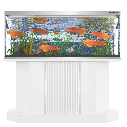 55-75 Gallon Fish Tank Stand with Power Outlet-4 AC & 2 USB | Heavy Duty Aquarium Stand with Cabinet Storage for Fish Tank, Turtle Tank, Reptitle Terrarium, 880LBS Capacity, White