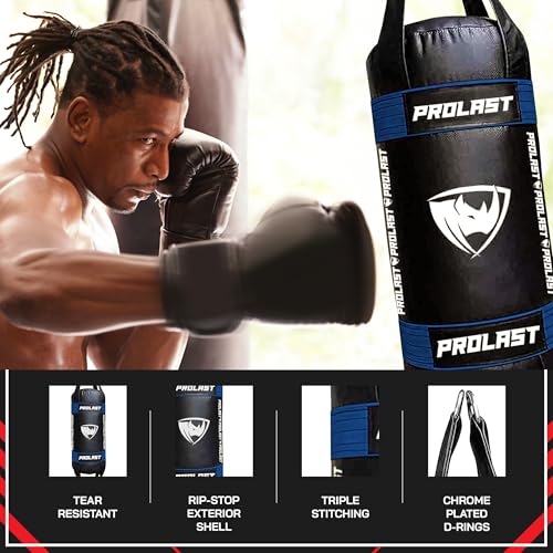 Small Double End Hanging Punching Bag, Boxing, Muay Thai, MMA Training Equipment, Cylindrical, Portable, Filled, Lightweight - color: Blue