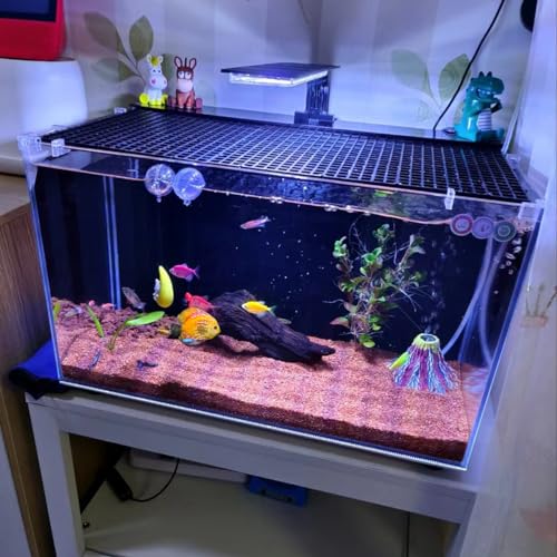 8PCS Fish Tank Dividers Lid, Aquarium Grid Bottom Isolation Tray Board, Plastic Egg Crate - color: Black, size: 8PCS
