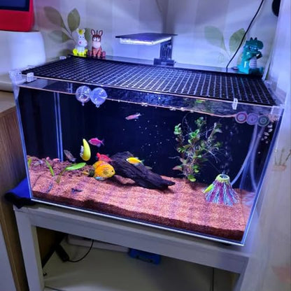 8PCS Fish Tank Dividers Lid, Aquarium Grid Bottom Isolation Tray Board, Plastic Egg Crate - color: Black, size: 8PCS