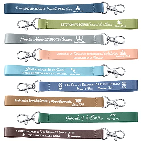 45 PCS Christian Keychains Bulk - color: Spanish