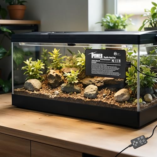 iPower 4 by 7 Inch 4W Reptile Heating Pad with Adjustable Thermostat, Under Tank Warmer Terrarium Heat Mat for Turtles/Snakes/Lizards/Frogs, and Other Reptiles - size: 4" x 7", style: Heat Pad - New