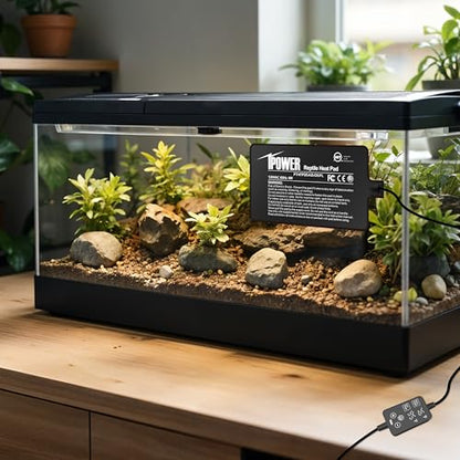 iPower 4 by 7 Inch 4W Reptile Heating Pad with Adjustable Thermostat, Under Tank Warmer Terrarium Heat Mat for Turtles/Snakes/Lizards/Frogs, and Other Reptiles - size: 4" x 7", style: Heat Pad - New