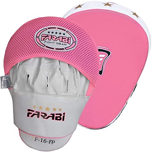 Boxing Pads Durable Curved Boxing Mitts — Lightweight Punching Mitts MMA, Muay Thai Training, Kickboxing Martial Arts & Sparring Pads - color: Pink