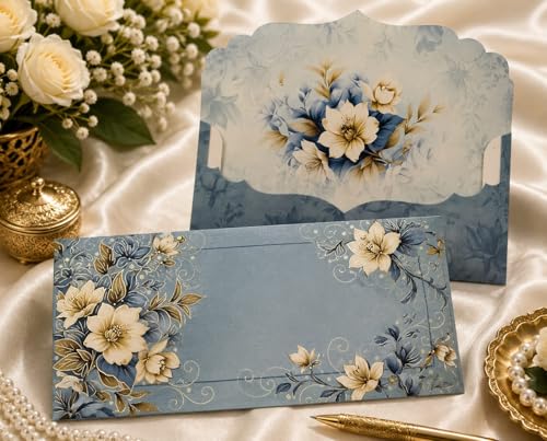 Floral Premium Wedding Shagun & Cash Gift Envelopes - size: Floral 1 envelope (10)