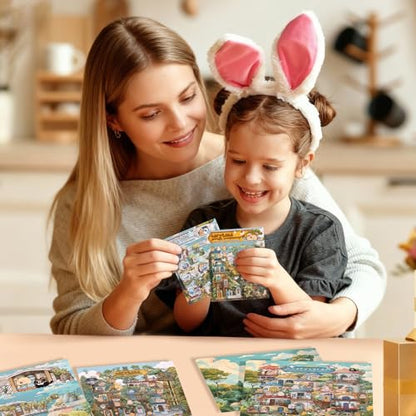 Girls DIY Miniature 3D Scene Stickers, 4 Sets, for Crafts and Scrapbooking | Jungle Community DIY House Stickers for Tribe, Technology, Mushrooms, Art, Cute 3D Cartoon Sticker Scenes,for Adult and Kids - style: Jungle Community