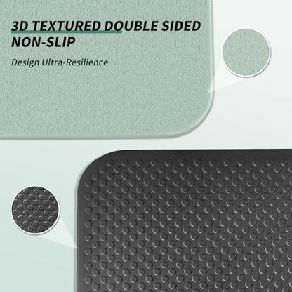 Foldable Exercise Pad Extra Thick 1.2" x 14" x 24" | POE Non-Toxic Multi-Functional Knee & Elbow Cushion for Push Up, Yoga, Pilates, Home & Gym Use for Adults & Kids - color: Green+Black