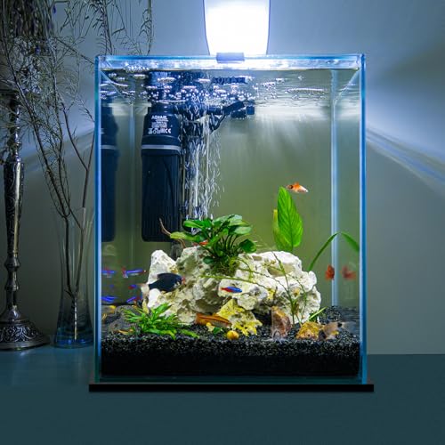 Pangda 1 Pcs 24 x 24 Inch Aquarium Fish Self Leveling Mat for Under Tank 5mm Thick Foam Compressible Neoprene Mat with Adhesive Backing Shockproof Waterproof Easy to Cut Stability, Black - size: 24 x 24 Inch