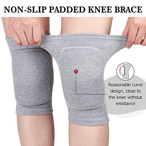 Eurzom 3 Pairs Dance Knee Pads Women Protective Non-Slip Knee Pads for Yoga Cheerleading Pole Floor Dance Volleyball - color: black, gray, rose