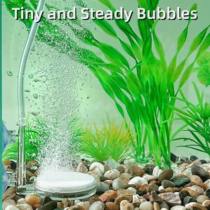 AQUANEAT Aquarium Air Stone Disc, 2 Inch Nano Bubble Stone Kit Quiet Dissolved Oxygen Diffuser with Accessories tubing and valves for Small Fish Tank - size: 2 inch