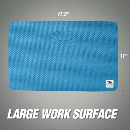 RUGGED RHINO Heavy Duty Patent Pending Kneeling Pad, Shock Absorbent Thick Knee Pads, Holds Up to 300 lbs, Protect Knees from Hard Concrete Surfaces, For Mechanics, Yard Gardening, Gym, Bright Blue - color: Bright Blue